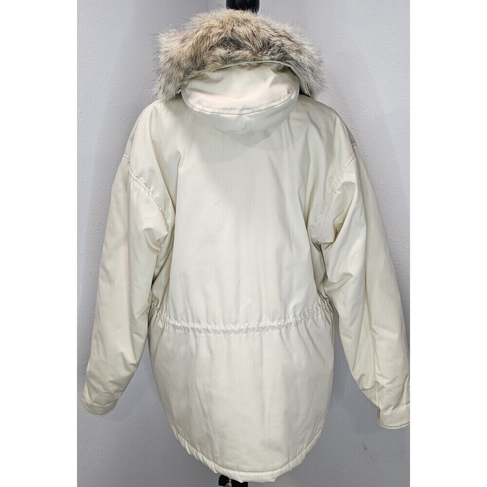 Vtg Woolrich Parka Wool Blanket Lined Hood W Coyote Fur Made In USA Sz XL - Picture 3 of 15